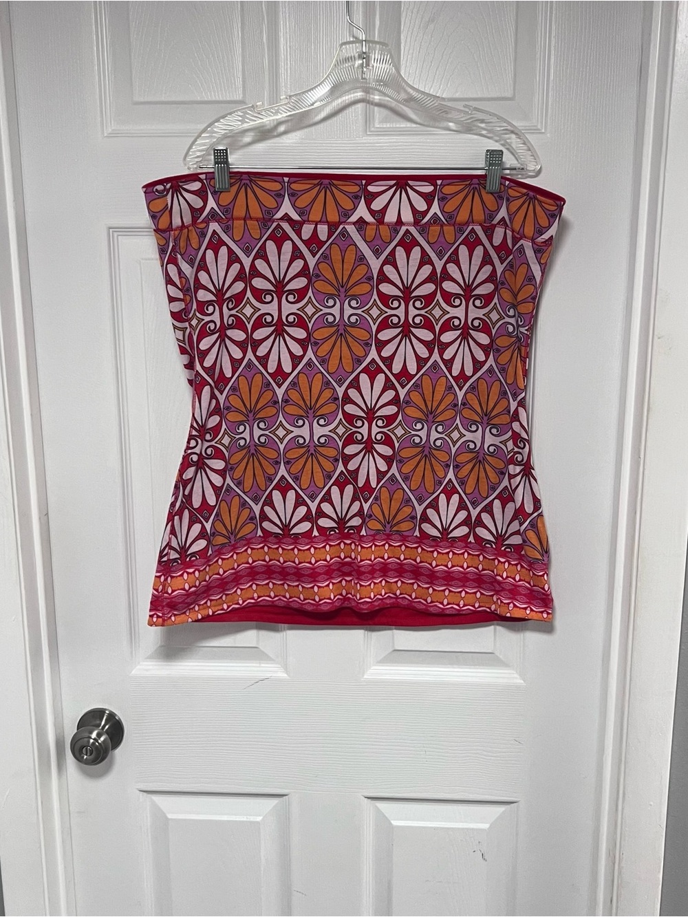 Vibrant Pink & Orange Printed Mini Skirt Size XL